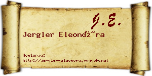 Jergler Eleonóra névjegykártya